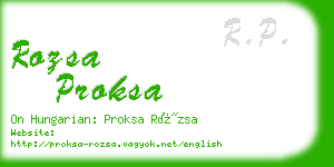 rozsa proksa business card